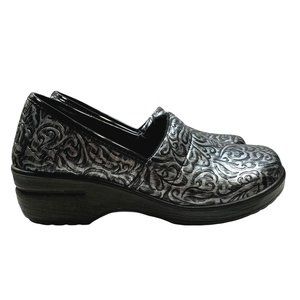 Easy Works Easy Street Clog Womens 9.5 M Work Laurie Black Silver Slip On Shoes